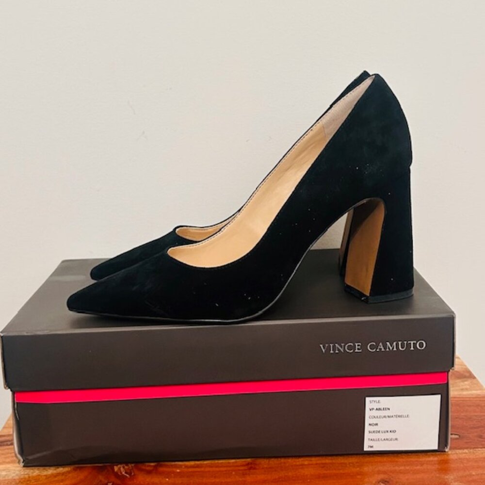 New in Box!  Vince Camuto - Ableen Pumps, Black Suede, Ladies Size 7